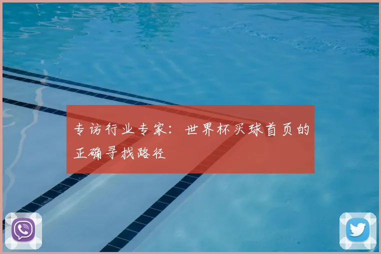 专访行业专家:世界杯买球首页的正确寻找路径