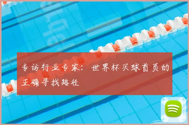 专访行业专家:世界杯买球首页的正确寻找路径